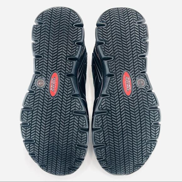 Skechers Women Size 7 Black Steel Toe Safety Shoes Oil Slip Resistant Air Cooled - Picture 7 of 16